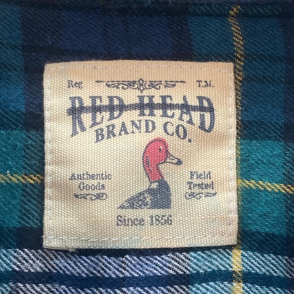 Red Head Brand Co. Green & Navy Plaid Button Down Shirt Size Small - Picture 2 of 4